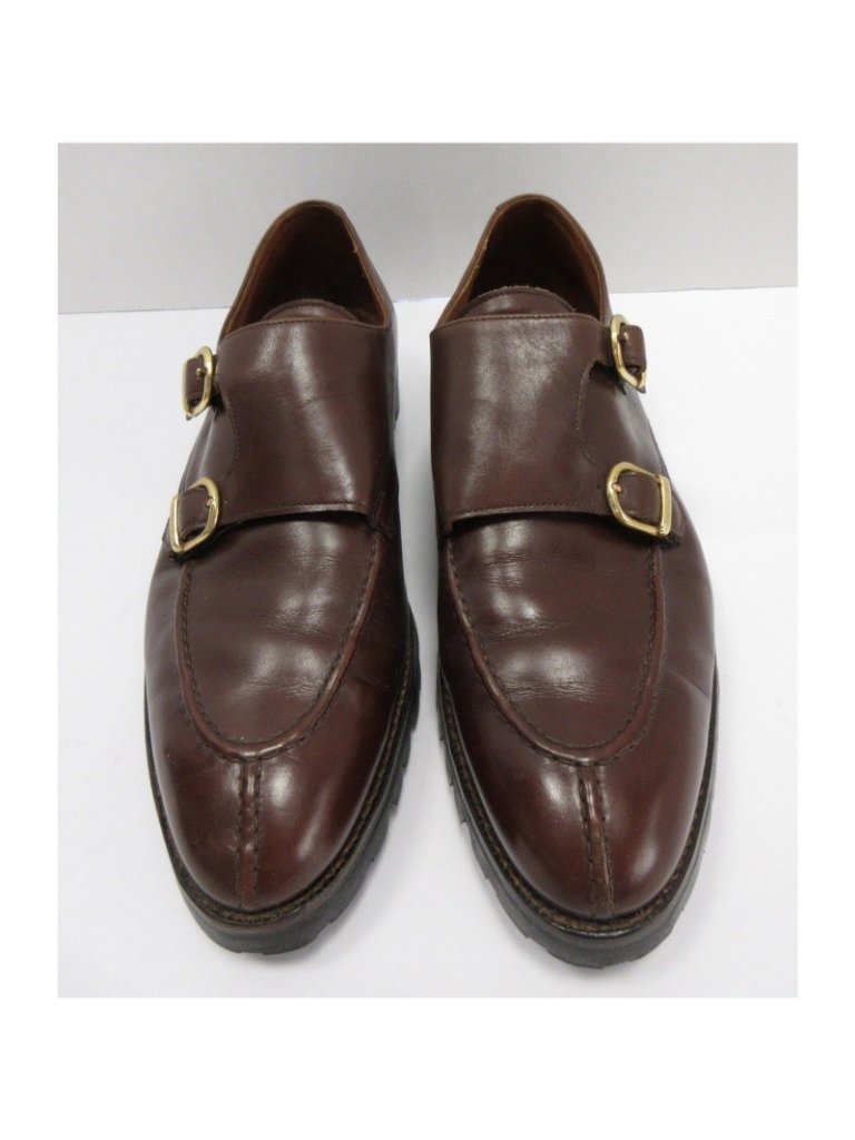 Vintage Crockett & Jones Shoe 11 D Double Monk Strap Vibram Lug Sole — image 2 of 8